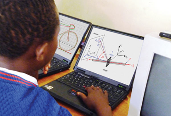 student using computer laptop